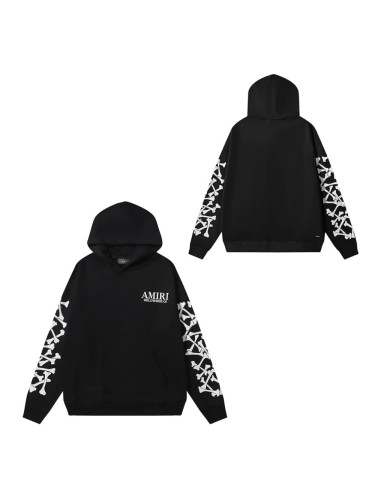 [50% Off]Amiri Classic logo Sleeve bone Print hoodie 3 colors
