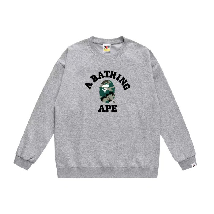 A Bathing Ape Camo Ape Head White Round Logo Print Unisex Crew Neck Sweatshirt 16 colors 29558907