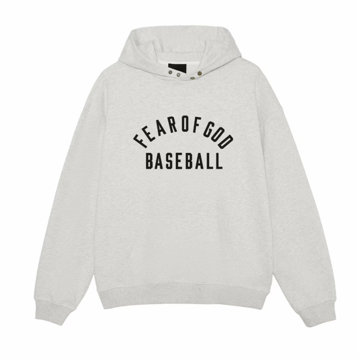 Fear Of God (Essentials) Season 7 Main Line Baseball Letter Unisex Fleece Hoodie 2 colors 29558958