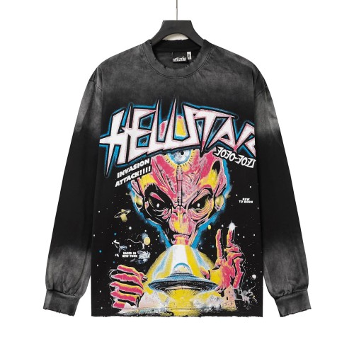 Hellstar Studio Three Eye Alien UFO Gothic Letter Back Desert Long Sleeve T-Shirt 29558872