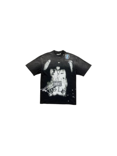 Hellstar Studio X 2Pac Black Wash Vintage Portrait Print Slogan Tee 29558833
