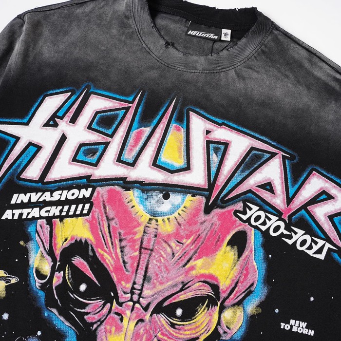 Hellstar Studio Three Eye Alien UFO Gothic Letter Back Desert Long Sleeve T-Shirt 29558872