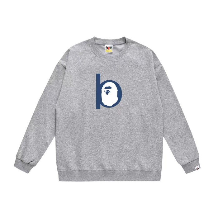 A Bathing Ape B Letter Ape Head Logo Print Unisex Crew Neck Sweatshirt 3 colors 29558917