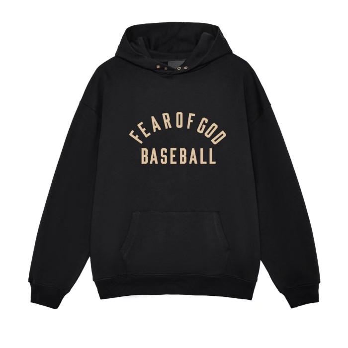 Fear Of God (Essentials) Season 7 Main Line Baseball Letter Unisex Fleece Hoodie 2 colors 29558958