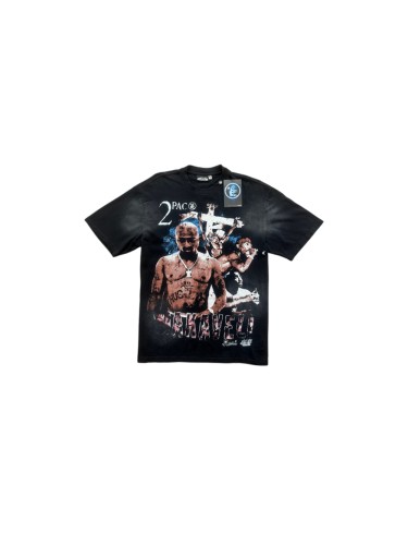 Hellstar Studio X 2Pac Wash Front Portrait Makaveli Letter Back Records Slogan Tee 29558841