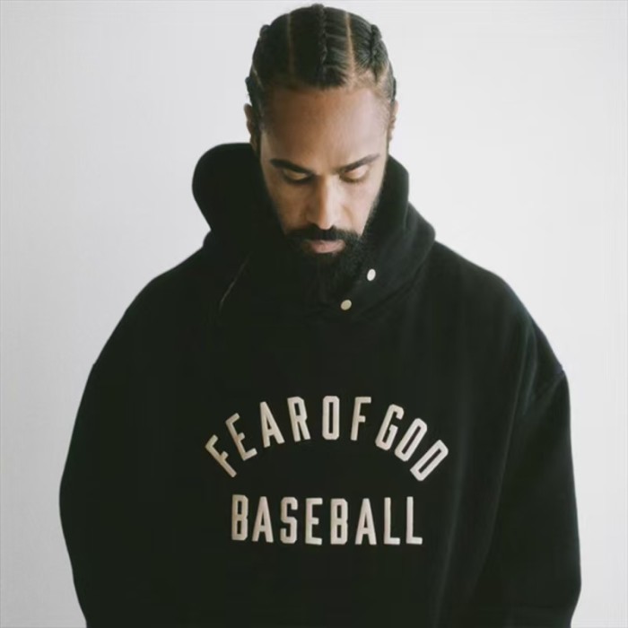 Fear Of God (Essentials) Season 7 Main Line Baseball Letter Unisex Fleece Hoodie 2 colors 29558958