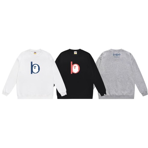 A Bathing Ape B Letter Ape Head Logo Print Unisex Crew Neck Sweatshirt 3 colors 29558917