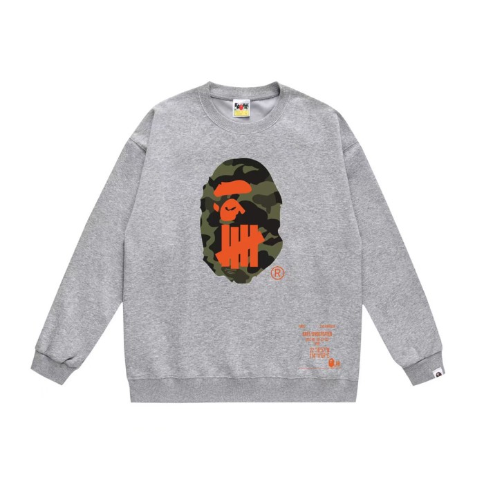 A Bathing Ape Camo Ape Head White Round Logo Print Unisex Crew Neck Sweatshirt 16 colors 29558907