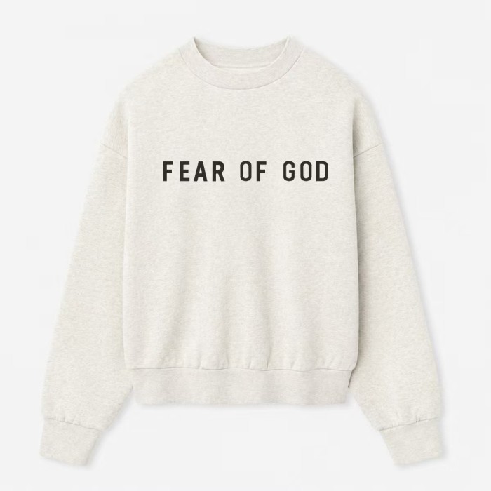 Fear Of God (Essentials) Silicone Letter Fleece Lined Unisex Crew Neck Pullover Sweatshirt 6 colors 29558939