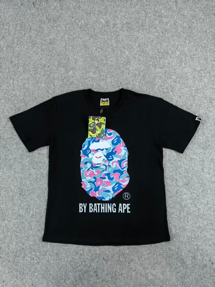 A Bathing Ape Bape 28354002 Colorful Camouflage Ape Head Initial Print tee 8 colors
