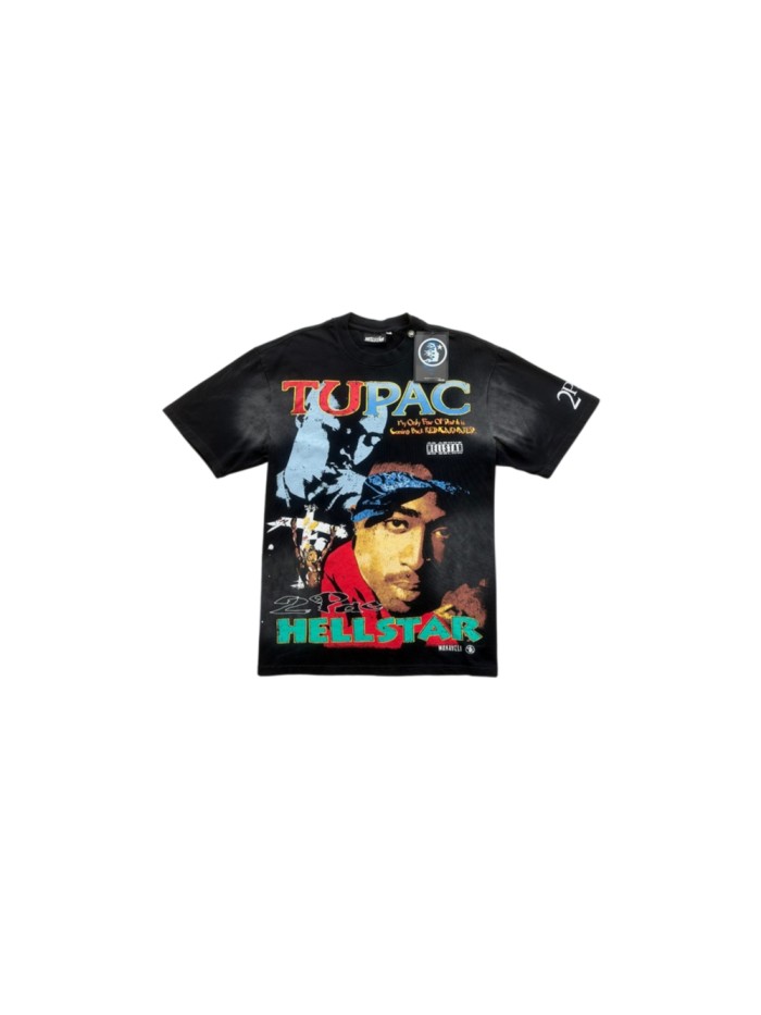 Hellstar Studio X 2Pac Front Color Portrait Letter Back Rebirth Baby Print Slogan Tee 29558844