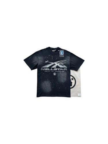 Hellstar Studio Starry Sky Front Metallic Star Slogan Back Flame Face Tee 29558832