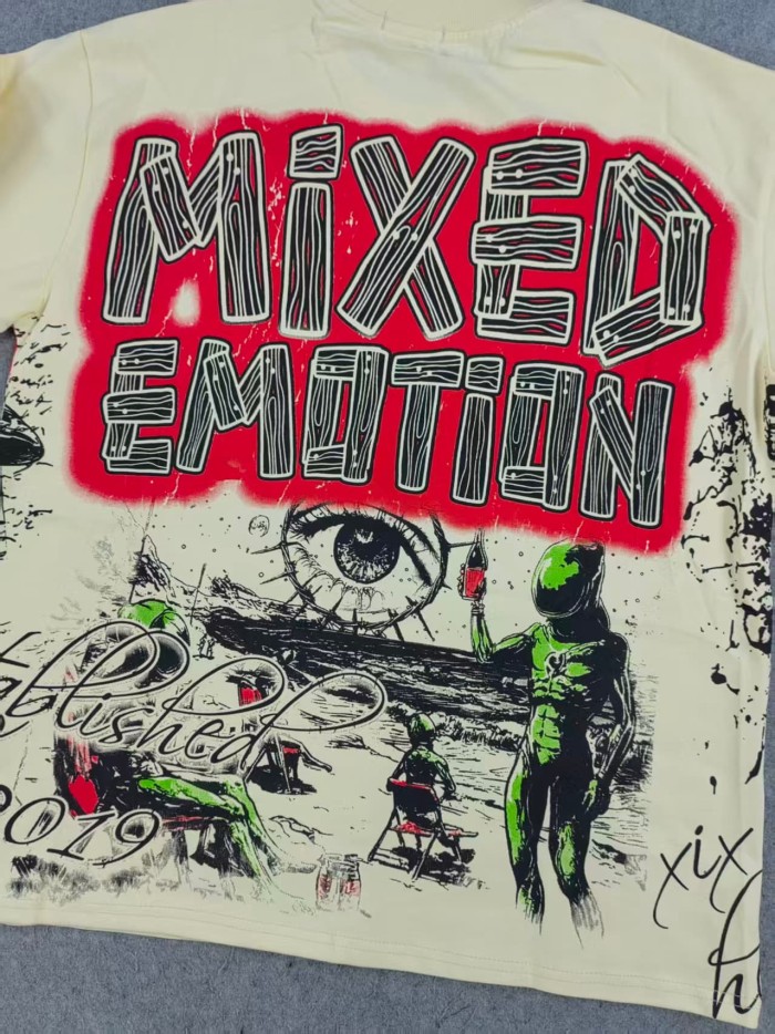 Mixed Emotion 28367493 Full-print Alien Art Club Hand-painted Crew Neck Sweatshirt