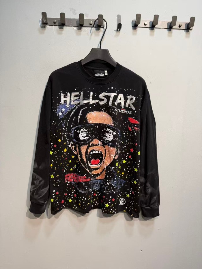 Hellstar Studio Kid Sunglasses Portrait Color Star Slogan Long Sleeve T-Shirt 29558862
