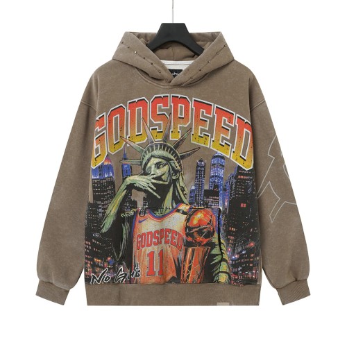 Godspeed Statue Of Liberty Basketball Cracked Letter Logo Washed Fleece Hoodie 2 colors 29563849