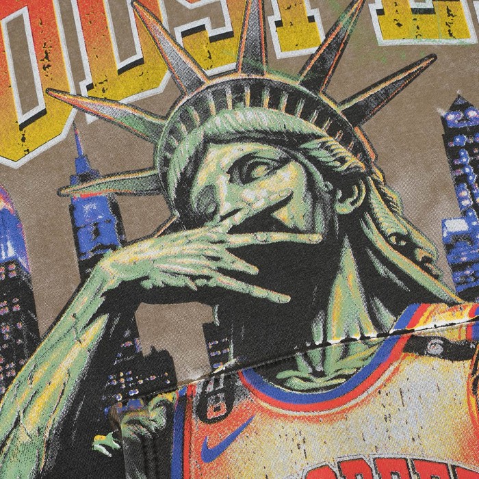 Godspeed Statue Of Liberty Basketball Cracked Letter Logo Washed Fleece Hoodie 2 colors 29563849