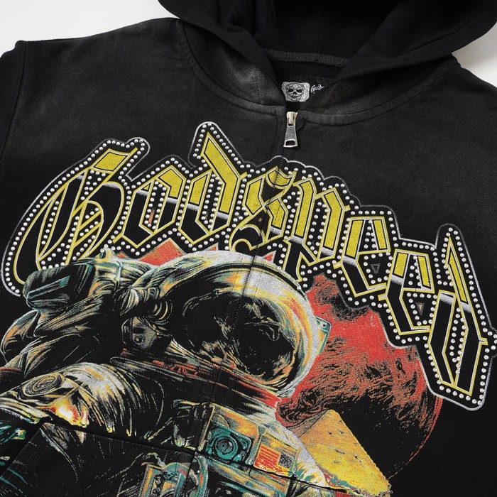 Godspeed  Astronaut Pyramid Sphinx Graphic Front Moon Pyramid Astronaut Print Hoodie 29563900