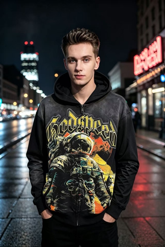 Godspeed  Astronaut Pyramid Sphinx Graphic Front Moon Pyramid Astronaut Print Hoodie 29563900