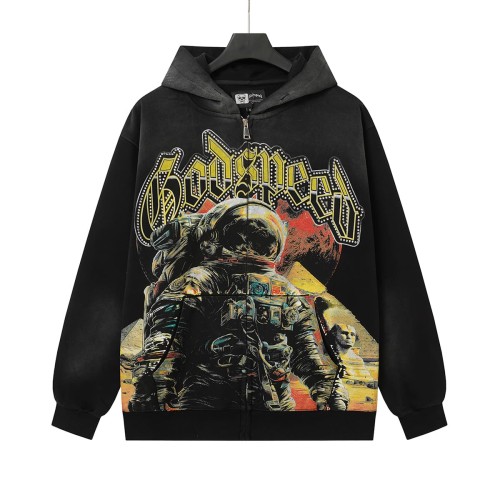 Godspeed  Astronaut Pyramid Sphinx Graphic Front Moon Pyramid Astronaut Print Hoodie 29563900