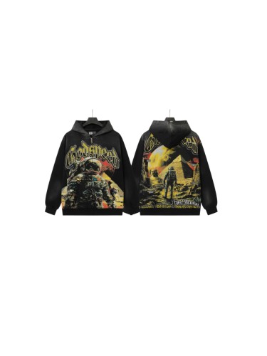 Godspeed  Astronaut Pyramid Sphinx Graphic Front Moon Pyramid Astronaut Print Hoodie 29563900