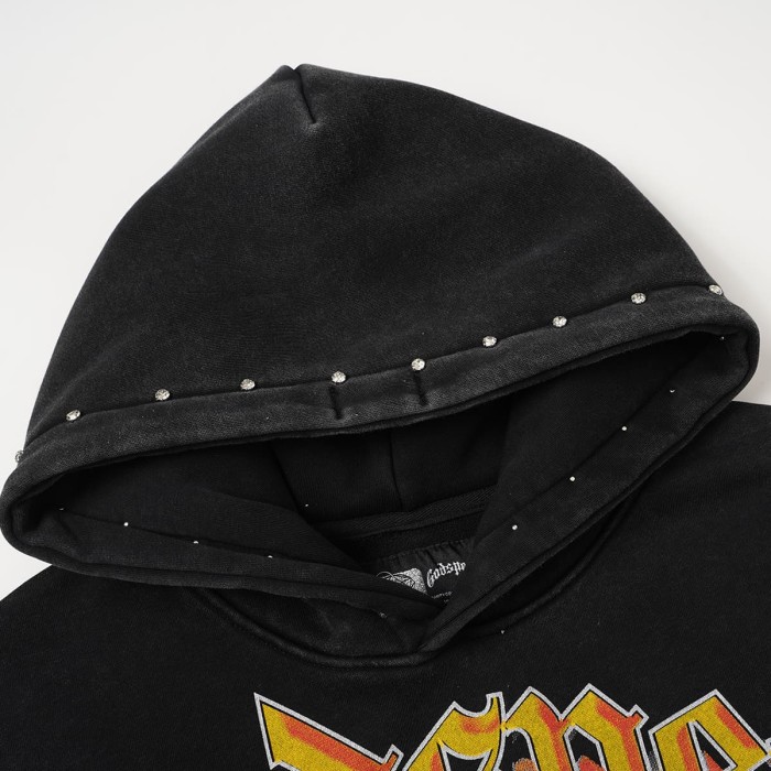 Godspeed Skeleton Skateboard Palm Sunset Washed Fleece Hoodie 2 colors 29563894
