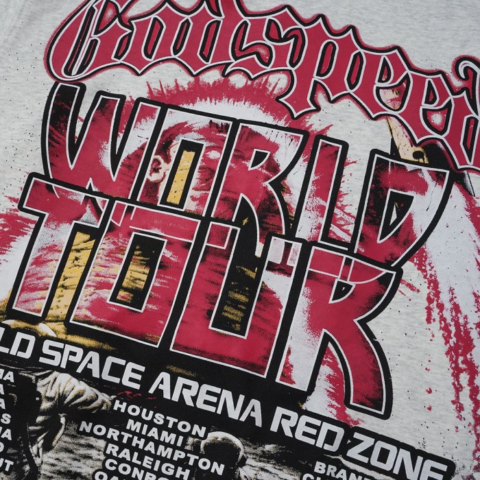 Godspeed Astronaut Skeleton Rocket Graphic World Tour Space Text Print Hoodie 2 colors 29563865