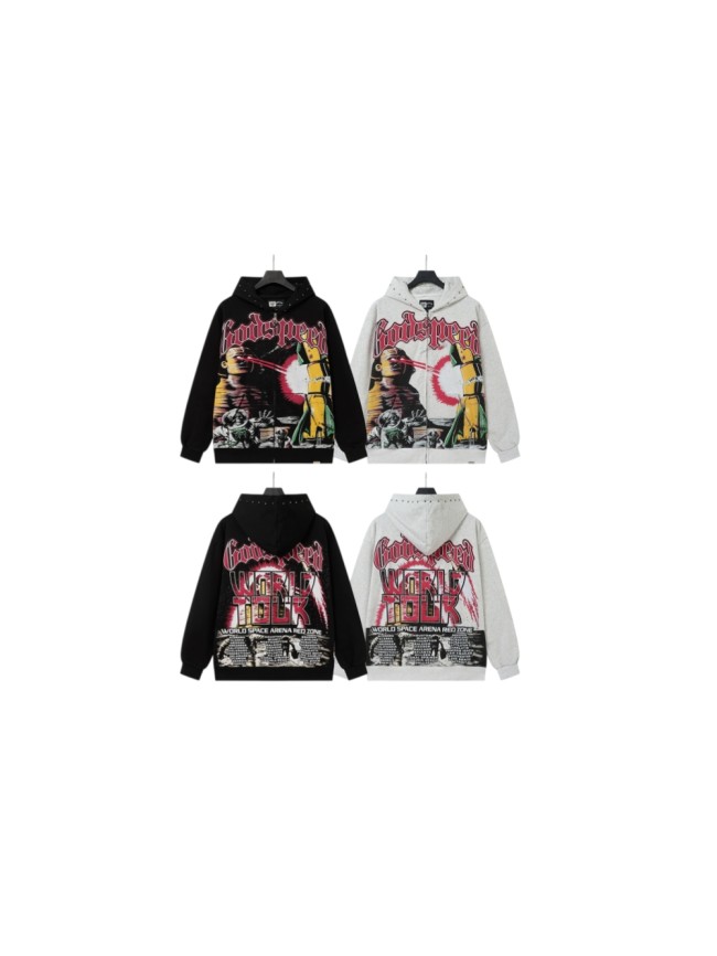 Godspeed Astronaut Skeleton Rocket Graphic World Tour Space Text Print Hoodie 2 colors 29563865