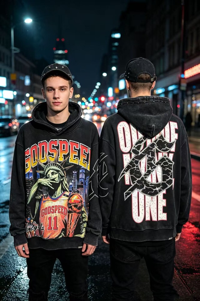 Godspeed Statue Of Liberty Basketball Cracked Letter Logo Washed Fleece Hoodie 2 colors 29563849
