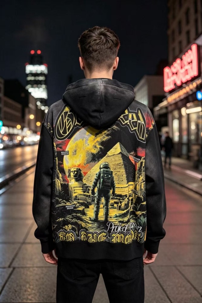 Godspeed  Astronaut Pyramid Sphinx Graphic Front Moon Pyramid Astronaut Print Hoodie 29563900