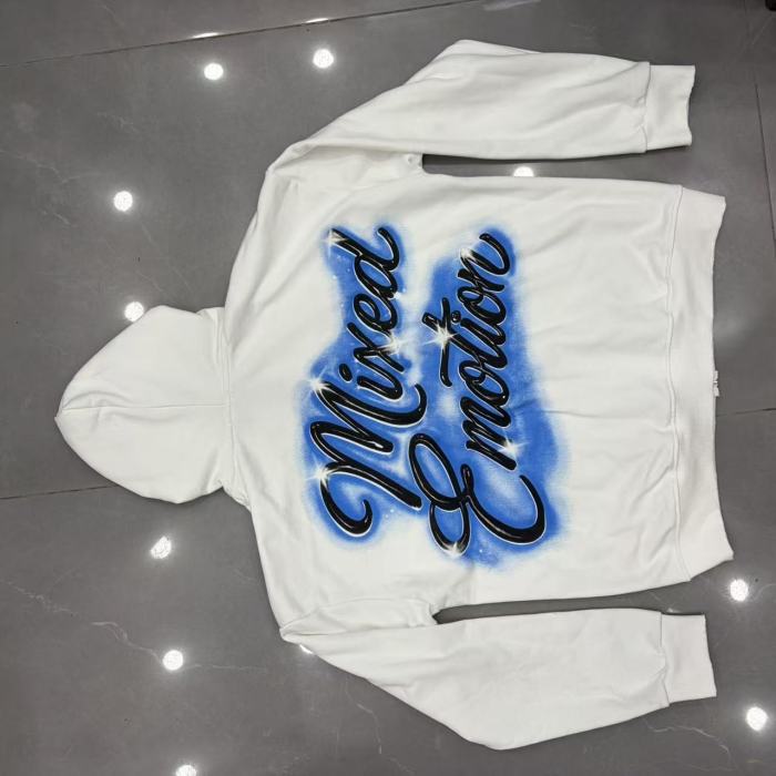 Mixed Emotion Cupid Archer Angel Emotion Spray Letter Print Zip Up Hoodie 29567693
