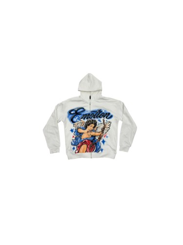 Mixed Emotion Cupid Archer Angel Emotion Spray Letter Print Zip Up Hoodie 29567693