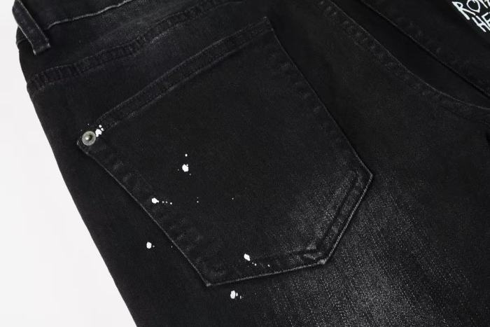 Ksubi 1:1 quality version Large Letter Embroidery City Script Paint Splatter Slim Fit Jeans 29570938