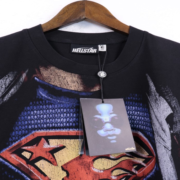 [50% Off]Hellstar Studio Hellstar Superman Print Washed Version tee