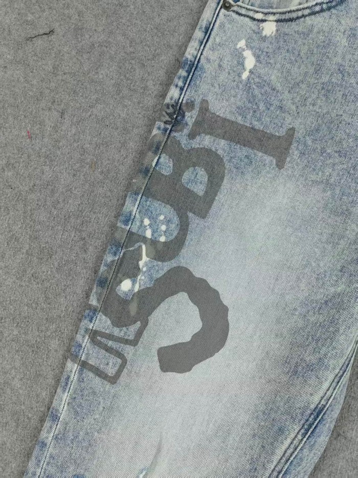 Ksubi 1:1 quality version Washed Graffiti Letter Print Paint Splatter Ripped Skinny Denim Jeans 29461416