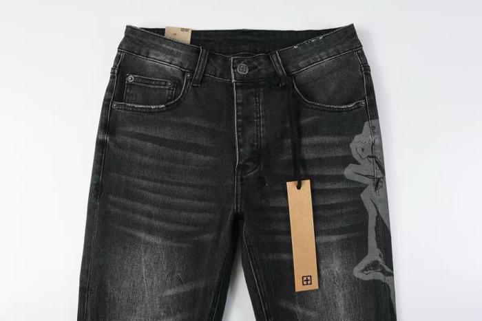 Ksubi 1:1 quality version Side Rose Graphic Print Washed Slim Fit Jeans 29570947