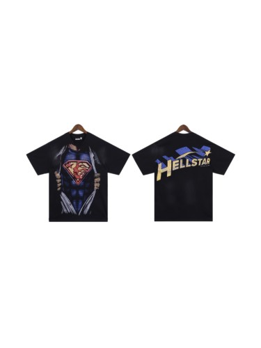 [50% Off]Hellstar Studio Hellstar Superman Print Washed Version tee