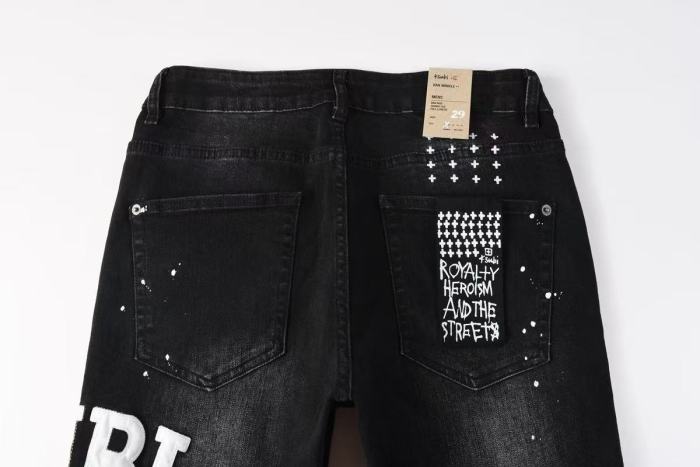Ksubi 1:1 quality version Large Letter Embroidery City Script Paint Splatter Slim Fit Jeans 29570938