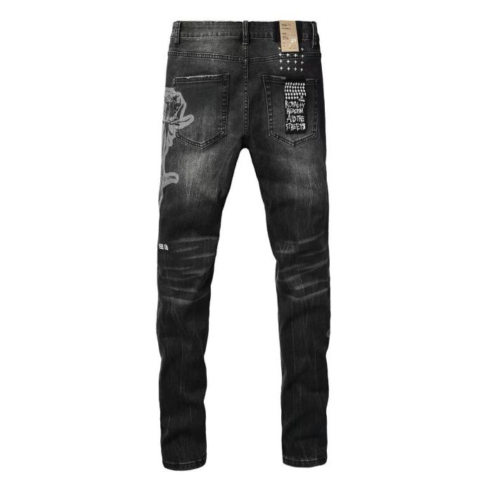 Ksubi 1:1 quality version Side Rose Graphic Print Washed Slim Fit Jeans 29570947