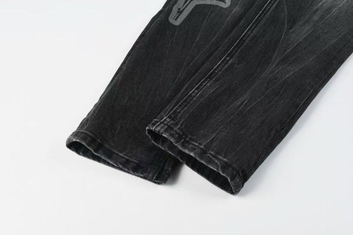 Ksubi 1:1 quality version Side Rose Graphic Print Washed Slim Fit Jeans 29570947