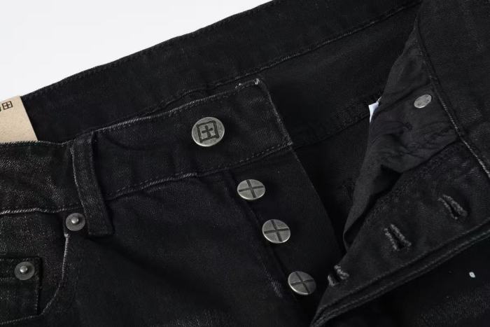 Ksubi 1:1 quality version Large Letter Embroidery City Script Paint Splatter Slim Fit Jeans 29570938