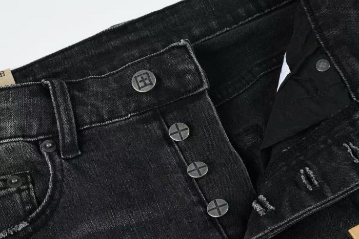 Ksubi 1:1 quality version Side Rose Graphic Print Washed Slim Fit Jeans 29570947