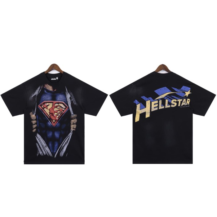 [50% Off]Hellstar Studio Hellstar Superman Print Washed Version tee