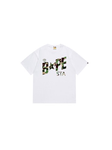 [50% Off]A Bathing Ape Ape man head star Print tee 2 colors